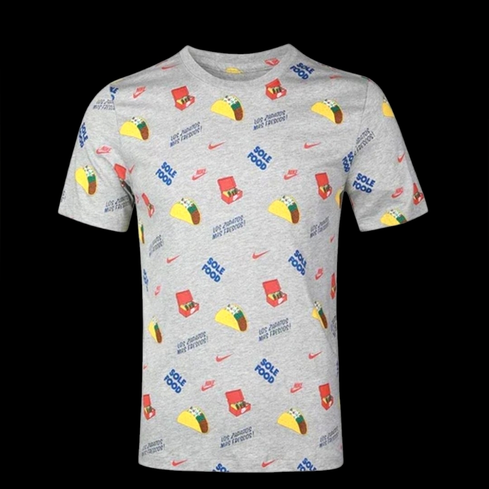 Nike T Shirt Taco Sole Food All Over Graphic Tee Los Zapatos Gray Men Size M